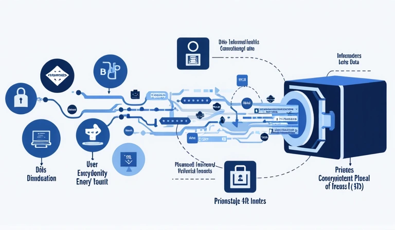 Diagram showing data flow and privacy protection measures
